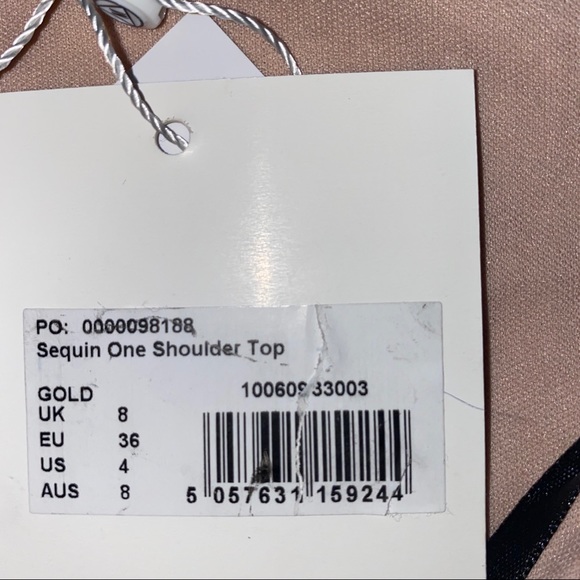 Misguided rose gold one shoulder sequin top - Picture 4 of 5